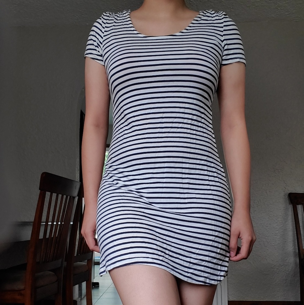 Charlotte Russe stripped hoodie t-shirt dress